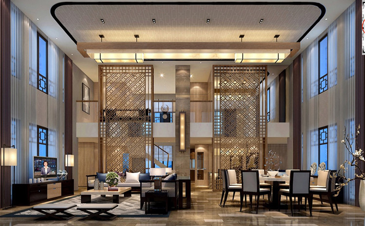 jy2645-青浦某別墅样板房室内设计方案 施工图纸cad 新中式