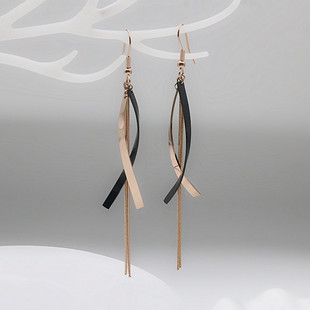 百搭大气耳饰女 小众个性 太钢流苏耳环长款 显脸瘦超仙耳坠2024新款