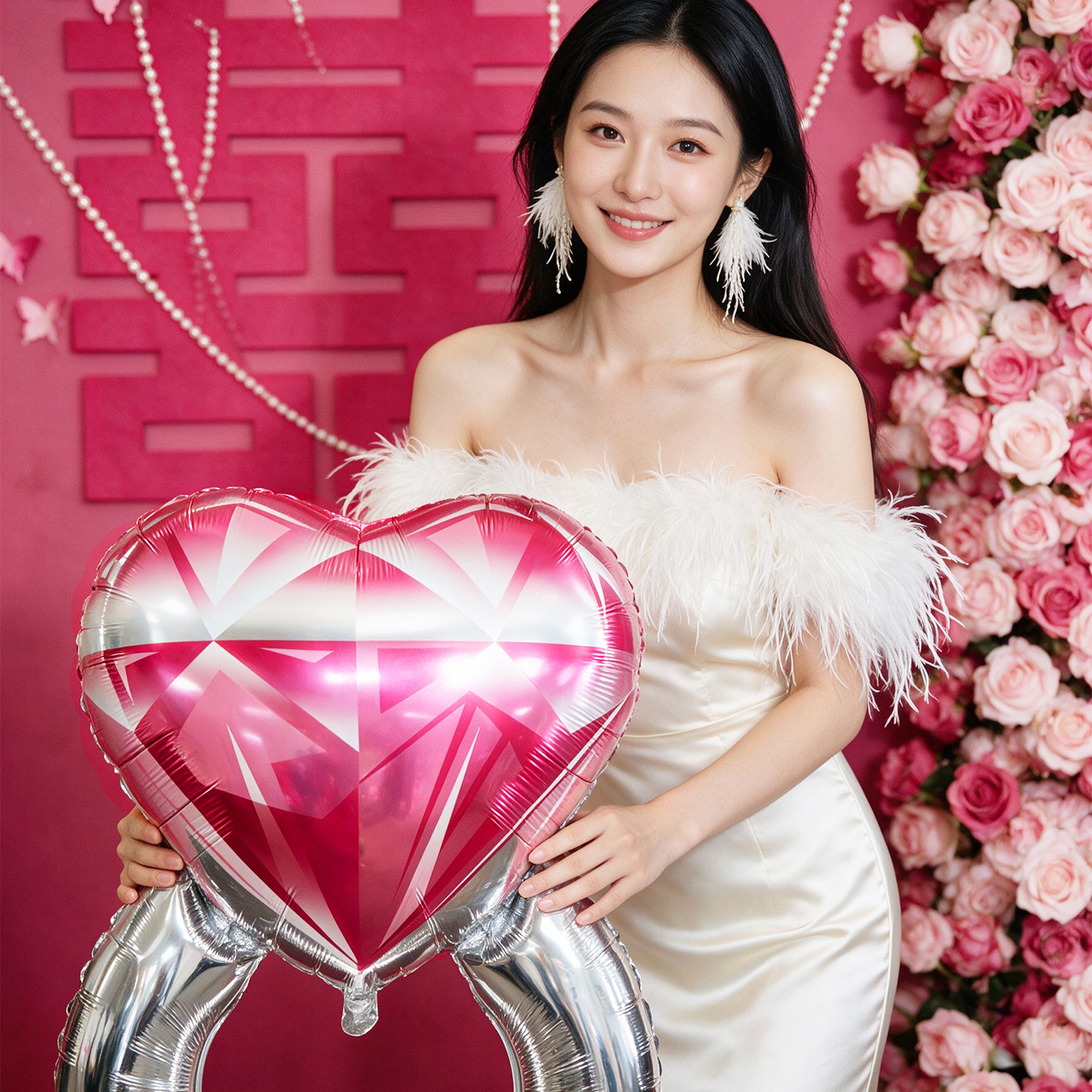 婚礼拍照神器钻石戒指气球图片
