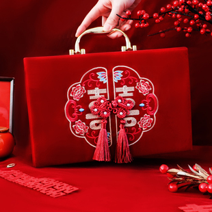 彩礼现金礼盒定亲结婚订婚礼金箱婚礼陪嫁嫁妆箱提亲聘礼三金盒子