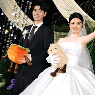 结婚礼拍照道具抛洒娃娃新娘手捧花小玩偶现场互动退场抛撒礼物
