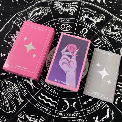 英文Exotic Cancer Tarot 粉色巨蟹塔罗牌卡牌游戏12×7cm