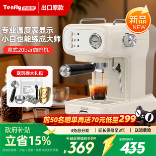 Tenfly添美家意式 锅炉 咖啡机家用小型半自动浓缩萃取20Bar储水式