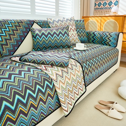 波西米亚风雪尼尔沙发垫四季通用全包防滑沙发套罩坐垫靠背盖布巾