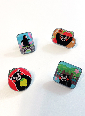 正版日本进口熊本熊kumamon胸针徽章别针挂件饰品可爱金属挂件