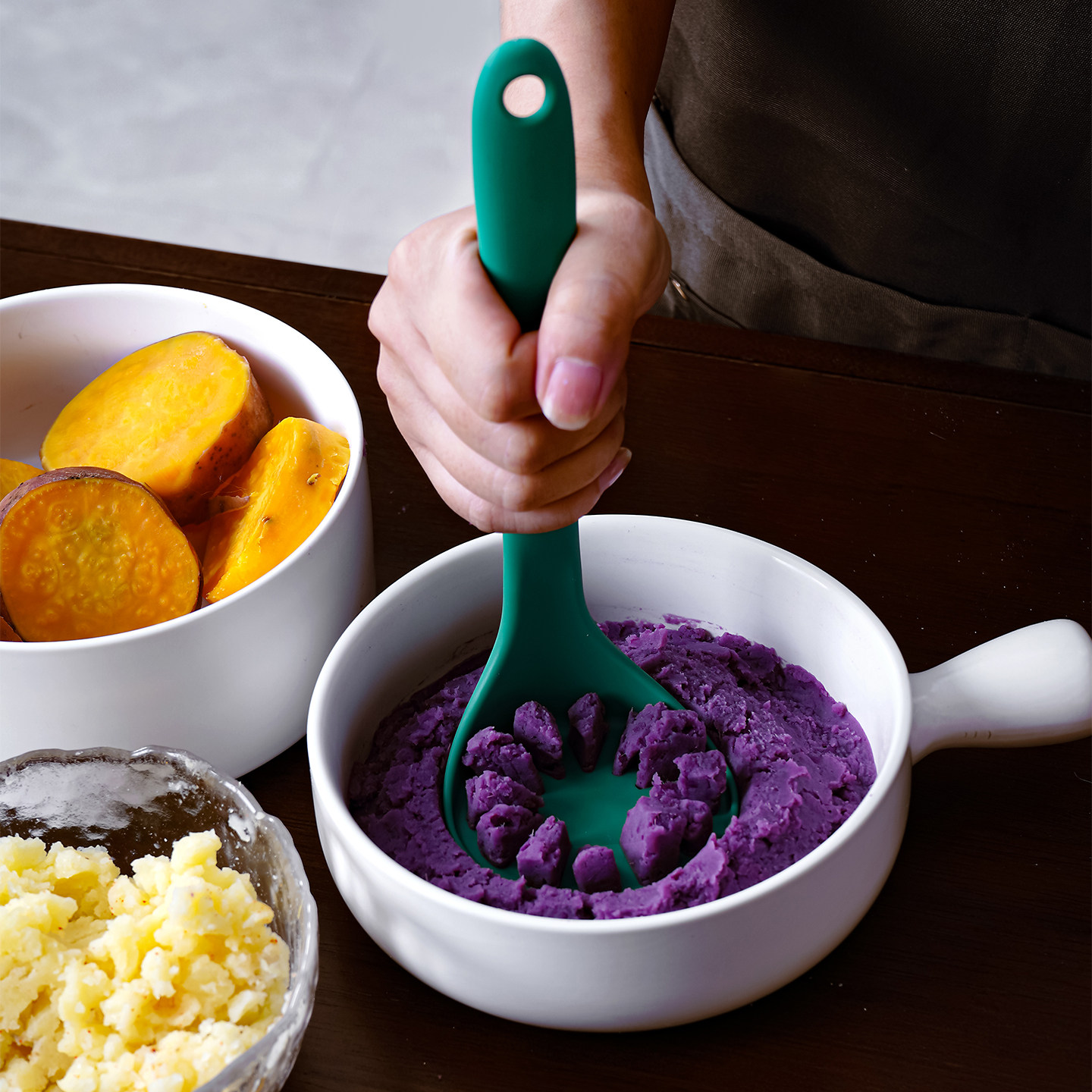 日本进口土豆泥压泥器马铃薯捣碎器婴儿辅食工具手动压土豆泥神器