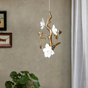 新中式中古风陶瓷客厅卧室床头小吊灯复古风高级感氛围感装饰灯具