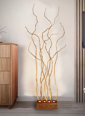 serip后现代轻奢全铜树枝落地灯美式复古客厅沙发装饰立式灯具