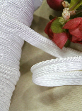 82D特价 客供 纯白色偏漂白色螺纹头镶嵌织带12mm宽4mm头5元3米