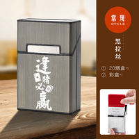 20-pack aluminum alloy thick cigarette box for men, portable high-end, flip lid, soft and hard package, pressure-resistant and moisture-proof, personalized cigarette box with empty box thumbnail 7