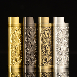 BIC比克J3打火机金属外壳套一次性砂轮明火高档家用防爆防摔耐用