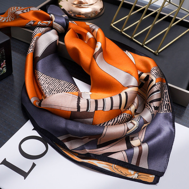 100%桑蚕丝70方巾多功能百搭