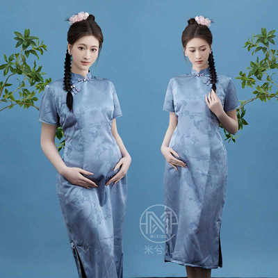 孕妇拍照写真服装新中式复古旗袍