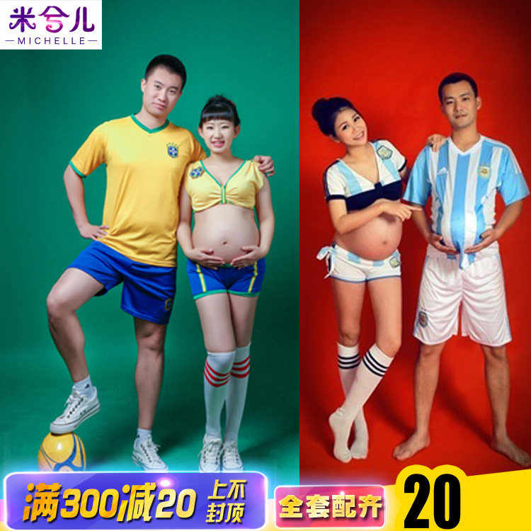 影楼孕妇拍照摄影情侣写真艺术照主题服装足球宝贝球夫妻服饰出租|msdalam kategori Bekalan Ibu / Ibu / Pemakanan, bersalin, pakaian Studio - dari Buy2taobao.com untuk memberikan perkhidmatan ejen Taobao profesional membeli