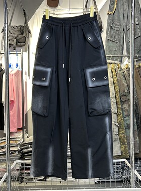 CYC实体25年春款工装休闲裤重工渐变色机能风男黑色休闲长裤8976