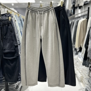 新款 百搭宽松微弯刀长裤 男士 针织渐变时尚 917 休闲裤 CYC潮牌25冬季