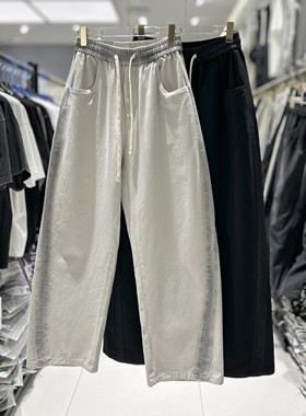 实体25秋季新款垂感休闲牛仔裤裤腿水洗渐变设计弯刀直筒裤25299