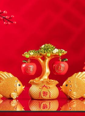 平安果发财潮树中式国摆件客厅电视酒柜柜玄关装NNN饰品乔业迁开
