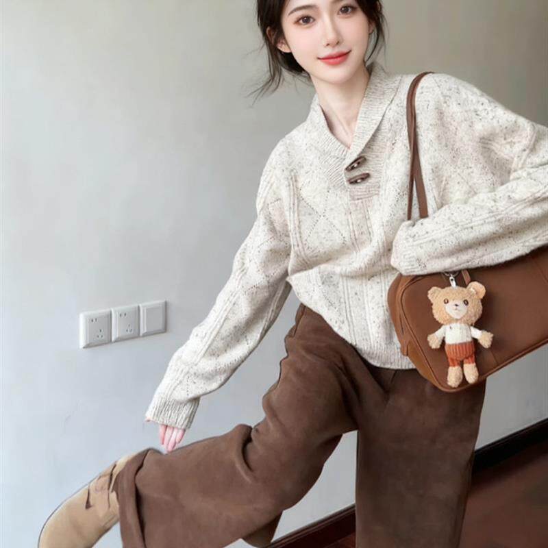 冬装穿搭一整套今年流行韩系独特超好看洋气针织毛衣两件套装女裤
