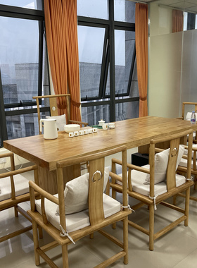 实木茶桌 餐桌小户型轻奢现代简约家用极简长方形意式