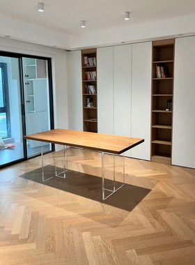 亚克力悬浮岩板餐桌小户型轻奢现代简约家用极简长方形意式