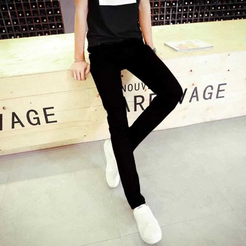 summer Thin section Teenagers Korean Edition black Jeans Self-cultivation Elastic force Metrosexual Show thin Tight fitting trousersin the Men's clothing, Jeans  category - from Buy2taobao.com to provide professional Taobao agent buy service