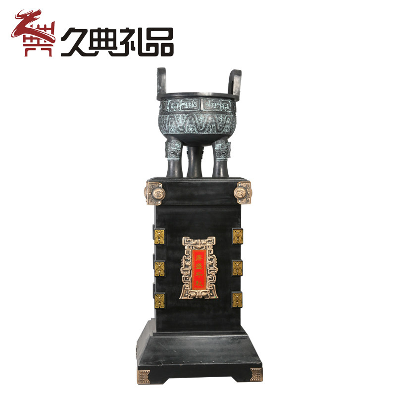 开业乔迁定制大型落地庆典礼品 圆鼎摆件青铜器60cm克鼎