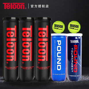 Teloon天龙网球POUND专业比赛用球成人训练球高弹耐打有压罐装