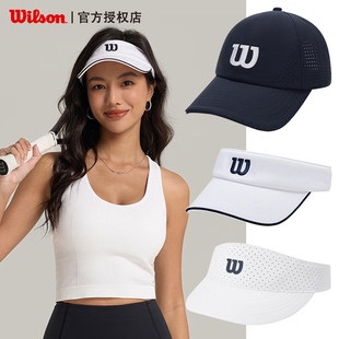 Wilson威尔胜网球帽防风速干空顶透气遮阳有顶运动帽鸭舌帽户外