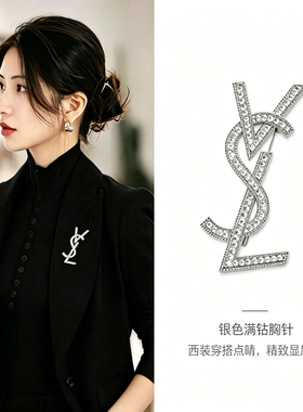 高级感品质锆石胸针高档女精致西装大衣胸花奢华气质别针固定衣服