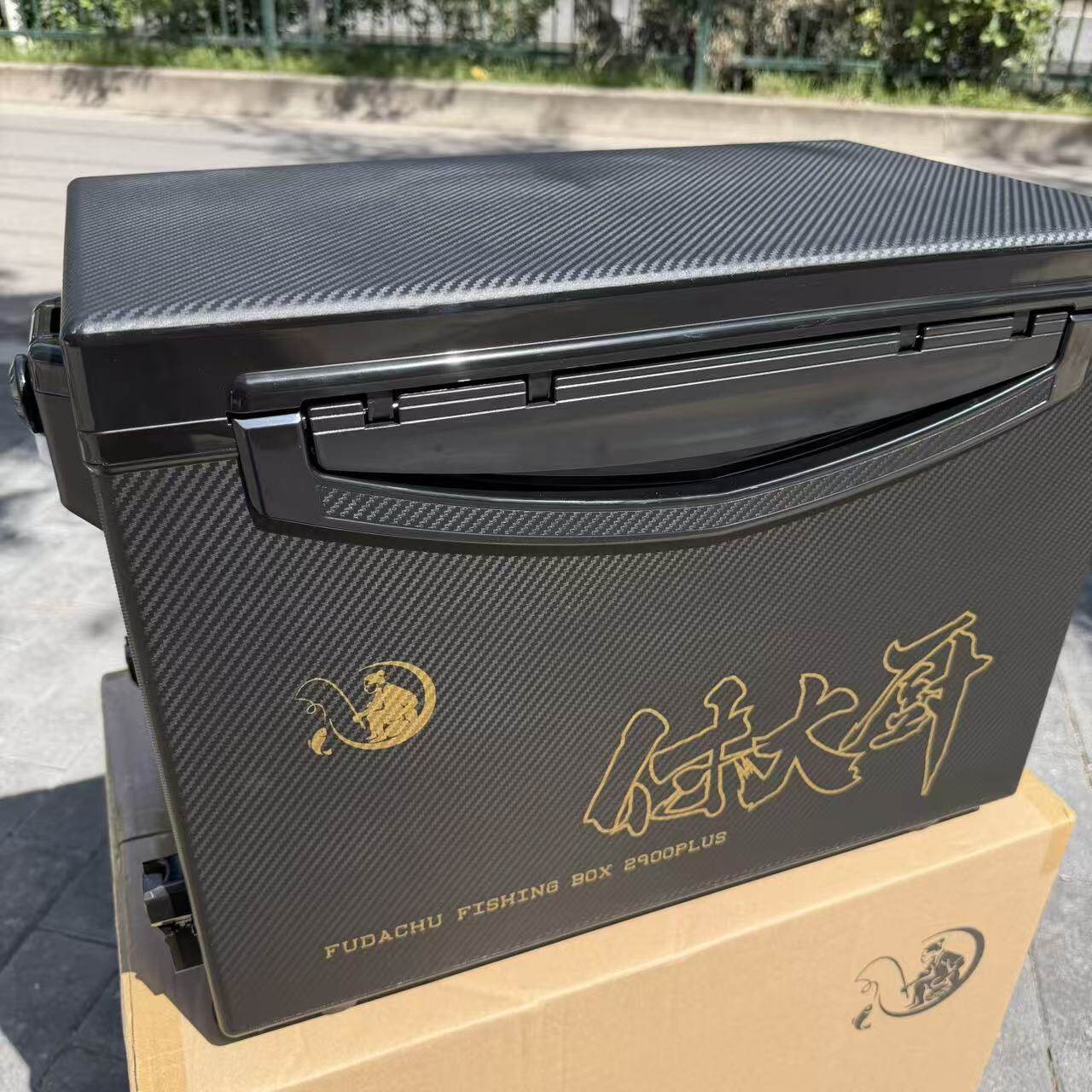 26款付大厨2900plus高坐姿防刮钓箱新款超轻带升降脚可收纳