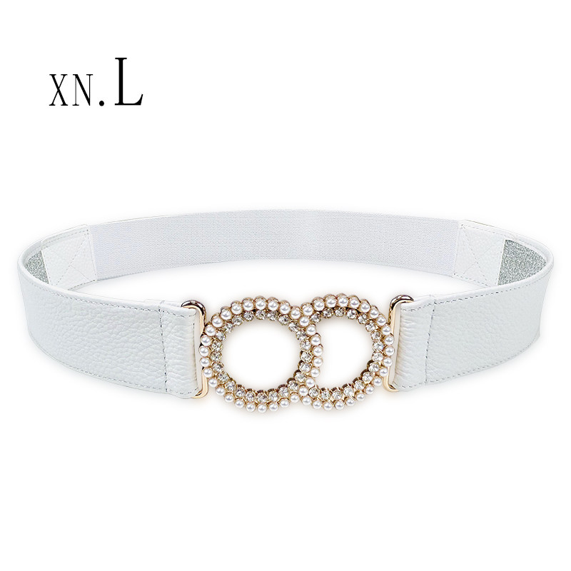 腰带女2024新款设计感小众装饰配衬衣裙子白色松紧腰封真皮带潮流