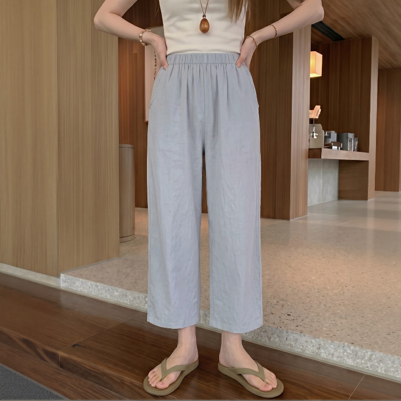 夏季薄款纯棉纱布女家居裤图片