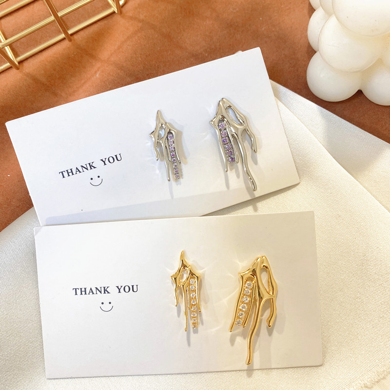 包邮925银针时尚金属轻奢ins