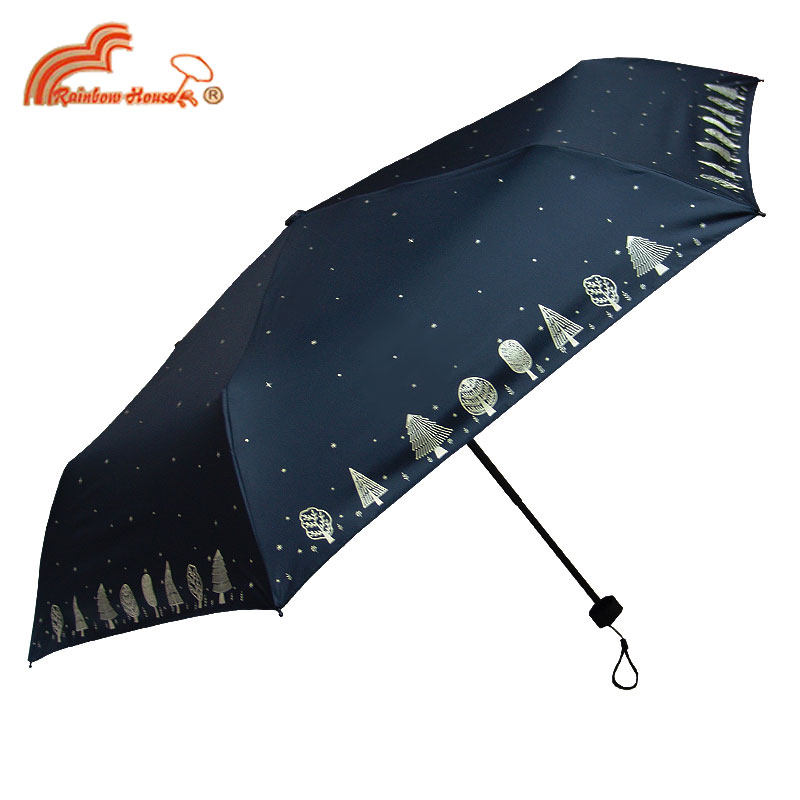 十年老店台湾彩虹屋黑胶超强防晒50防紫外线遮阳伞刺绣超轻太阳伞