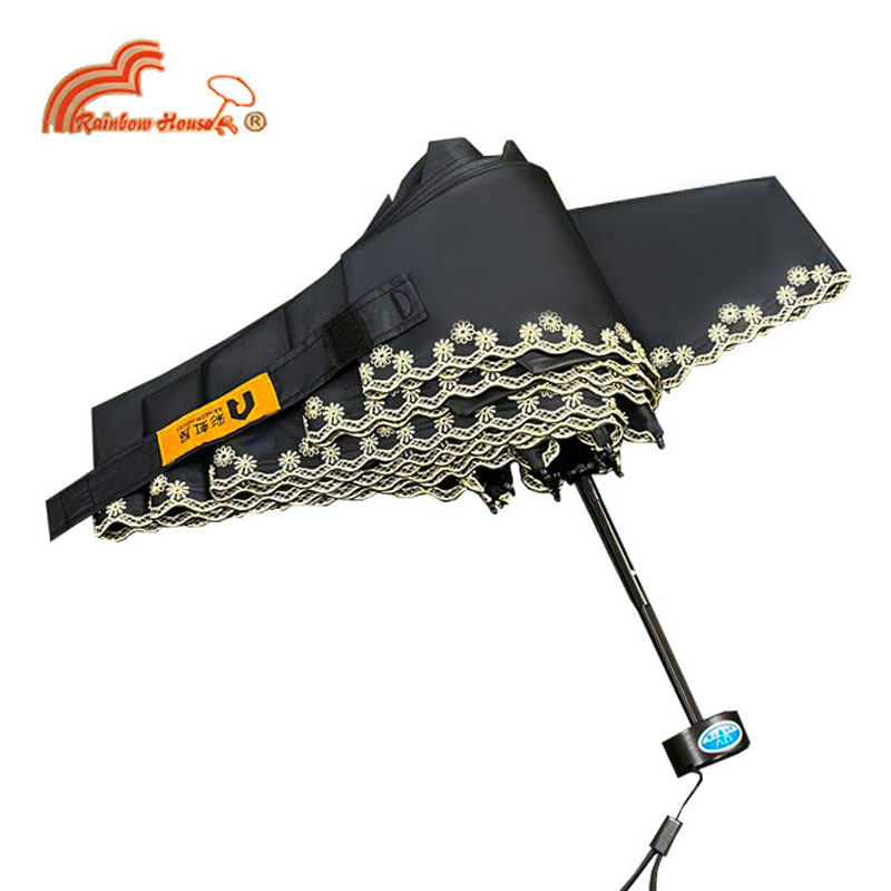 十年老店专柜正品台湾彩虹屋防晒伞防紫外线50+超轻小五折遮阳伞
