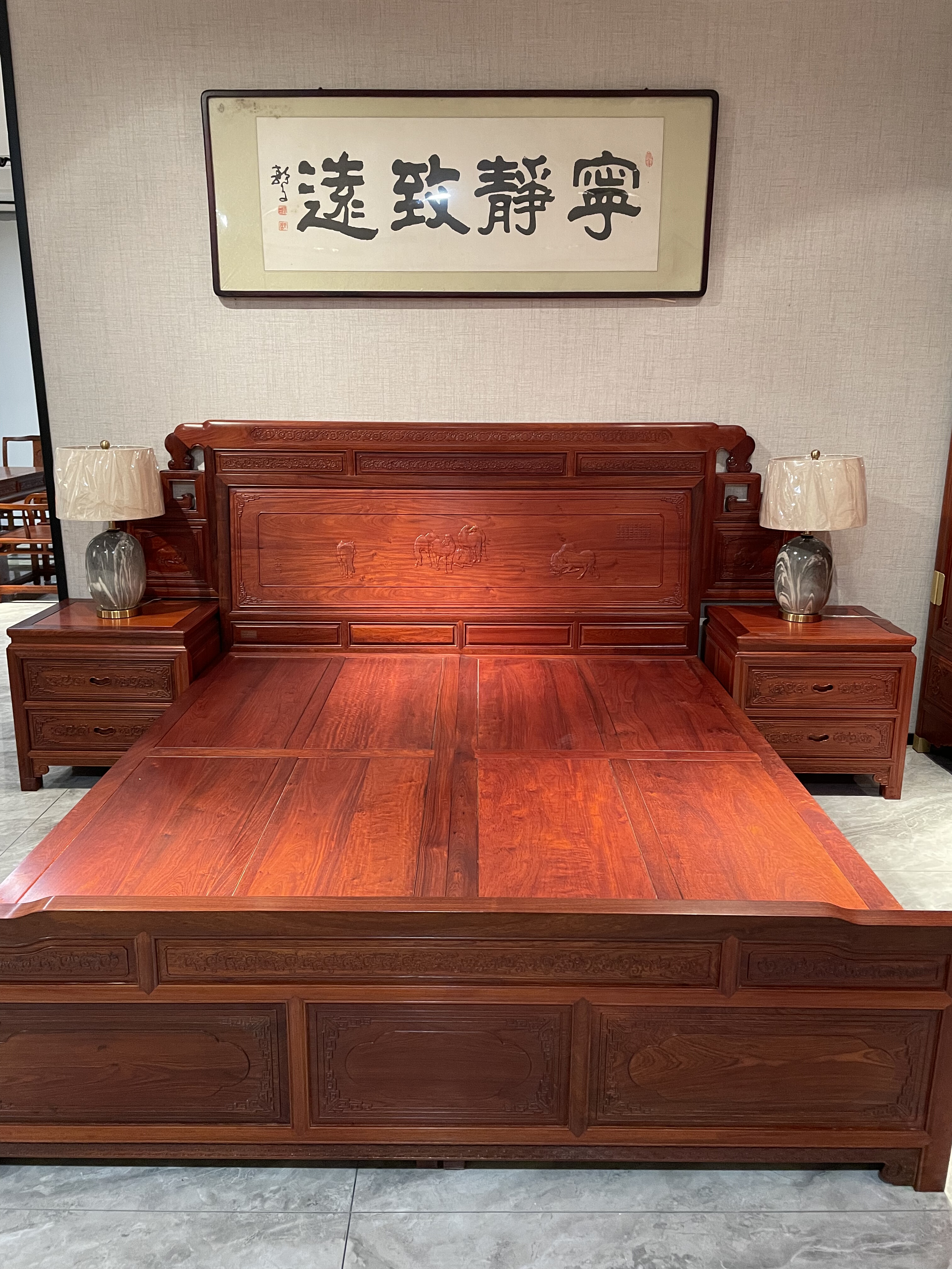 年年红大果紫檀红木床实木双人床全榫卯婚床主卧收藏级国标红木