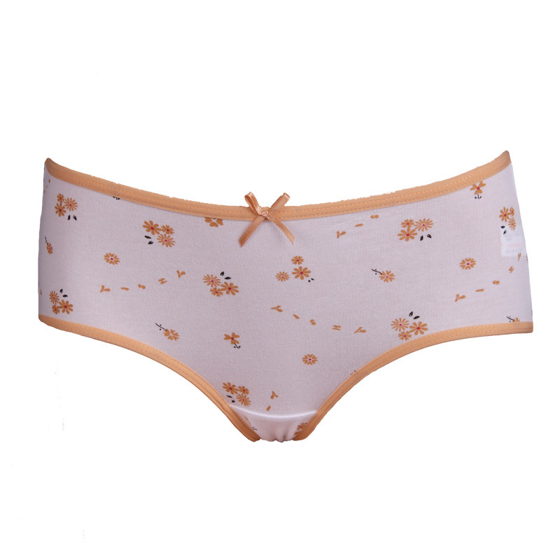 爱莎内裤女士纯棉抗菌全棉档薄款女式中腰无痕透气可爱少女生短裤