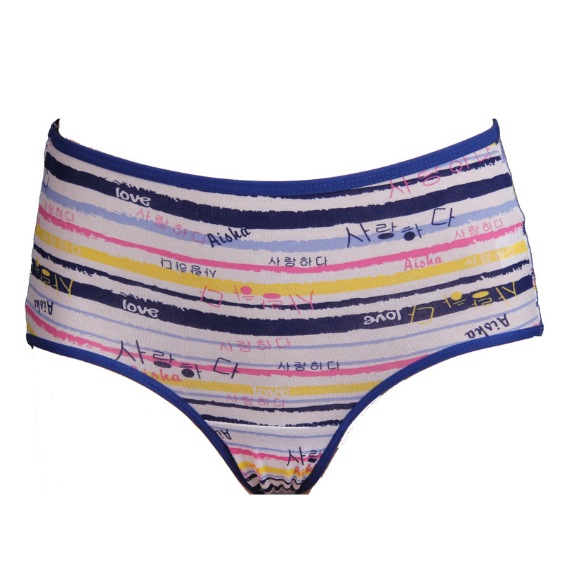 爱莎内裤女士纯棉全棉档薄款女式中腰无痕透气可爱少女生三角短裤