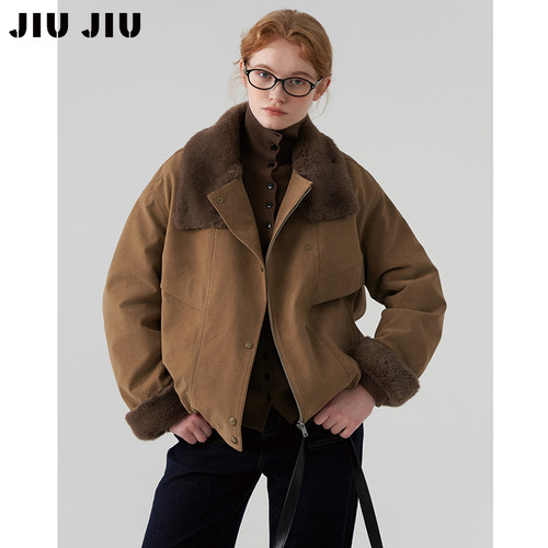 12.26上新美式复古羊羔毛毛领派克服女冬季2025新款小个子羽绒服