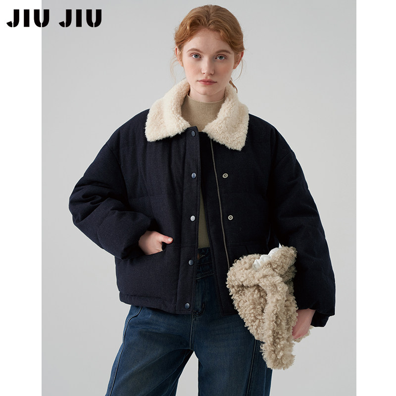 JIUJIU复古廓形毛毛领保暖羽绒服女冬季2025新款90白鸭绒保暖外套,女装/女士精品,羽绒服,淘宝优惠券,粉丝福利购,淘宝优惠卷