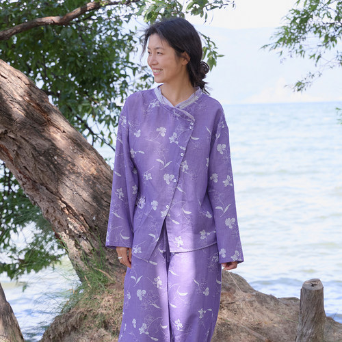 朵朵可可纯棉前扣女睡衣套装