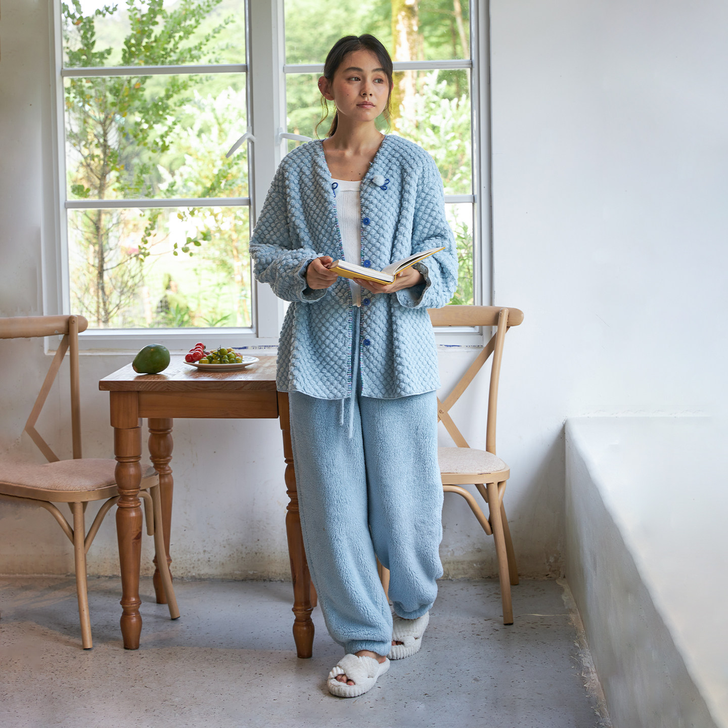 温暖双面绒  开衫家居服套装 防风收口裤脚   朵朵可可,女士内衣/男士内衣/家居服,睡衣/家居服套装,淘宝优惠券,粉丝福利购,淘宝优惠卷