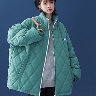 男女同款 菱形夹克棉衣 宽松版