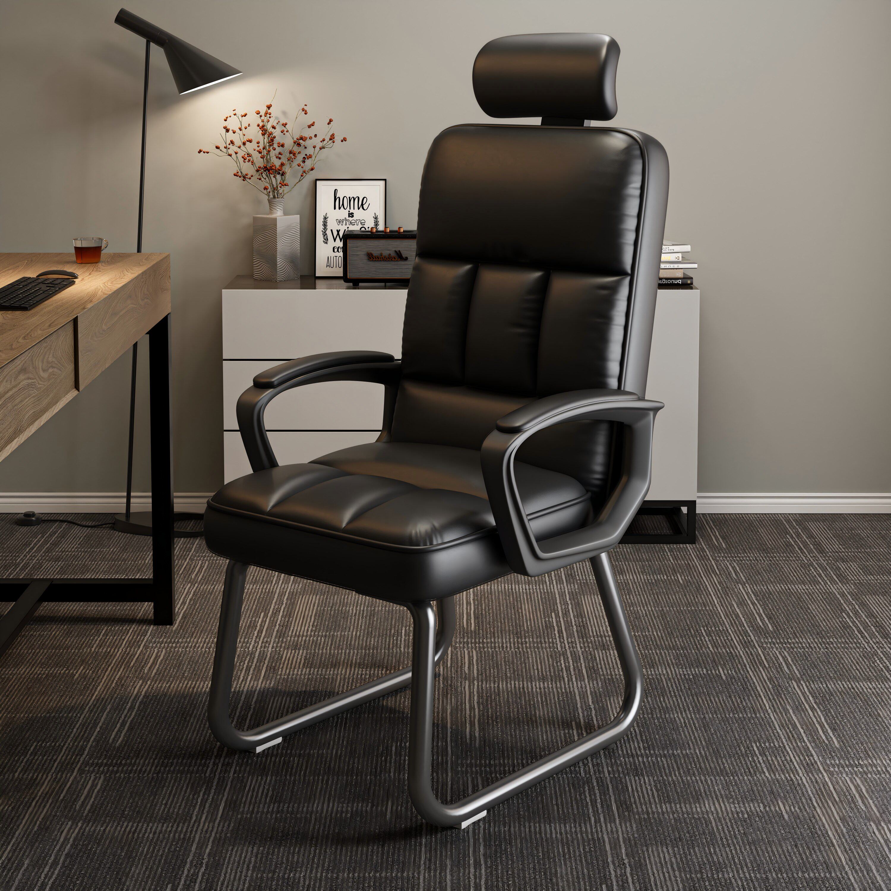 家用皮质座椅舒适久坐椅子办公室老板椅会议椅办公椅麻将椅电脑椅