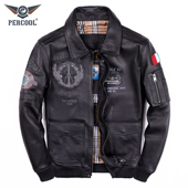 欧美馆飞行服真皮皮衣头层牛皮男士 翻领皮夹克帅气百搭机车服外套