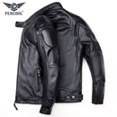 新款 立领摩托车骑行皮夹克外套 哈雷机车服真皮皮衣头层纯牛皮男士