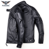 新款 哈雷机车服真皮皮衣头层纯牛皮男士 立领摩托车骑行皮夹克外套