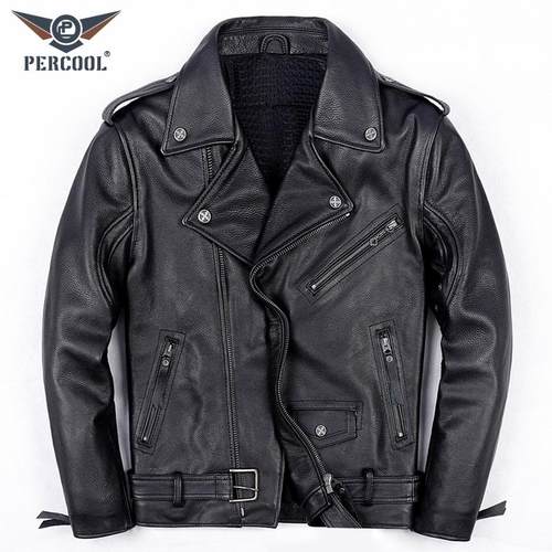 PERCOOL终结者2代纯牛皮真皮皮衣