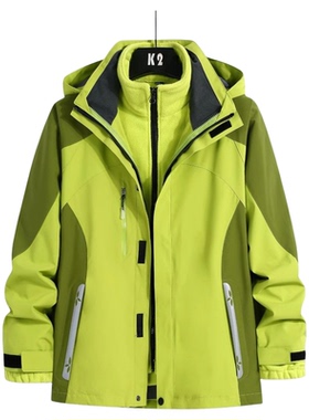 浙江台州冲锋衣男女三合一工作服外套冬季户外防风防水跑男升级款